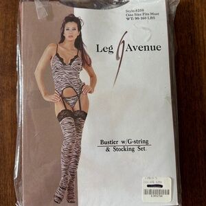 Leg Avenue, Bustier with G-string and Stocking Set, OS